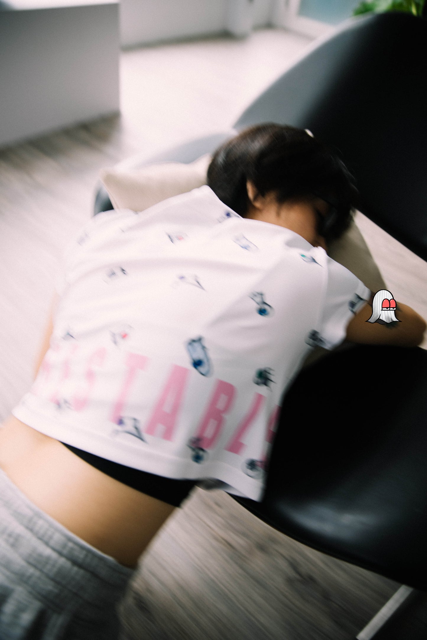 Hibāng x FRSTB sea waste recycling joint series short top / naughty white